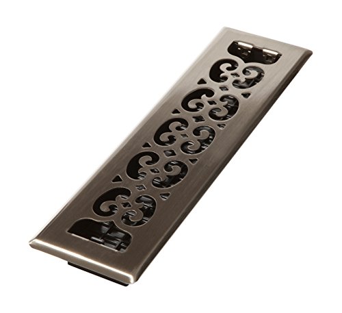 Decor Reiben 2 von 12 Zoll Scroll Boden Register, silber, SPH212-NKL Decor Reiben 2 von 12 Zoll Scroll Boden Register, silber, SPH212-NKL von Decor Grates
