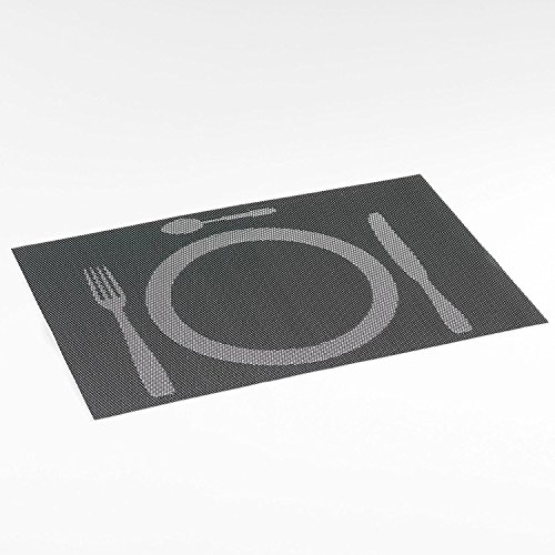 Décor Line Tischset aus PVC, Schwarz/Weiß, 45 x 30 cm von Decorline