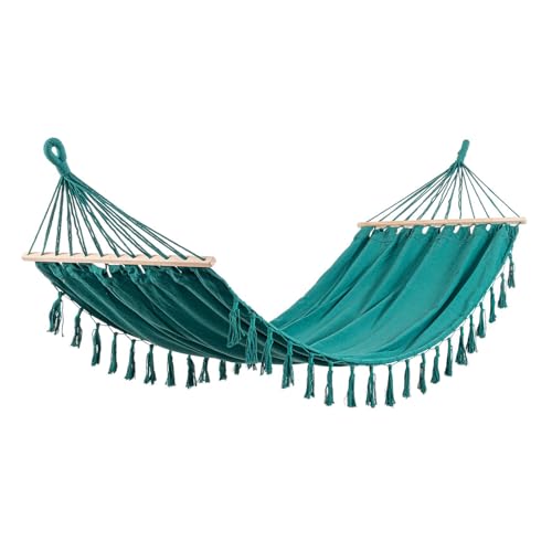 Decor Space Hängematte "Juan" mit Stoffsitz und Holzstab für Außen und Garten (Türkis) von Decor Space