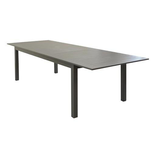 Decorspace Ausziehbarer Tisch "Ibiza" aus Aluminium für den Außenbereich für Garten und Veranda (Tisch 150-210 x 90 cm, Taupe) von Decor Space