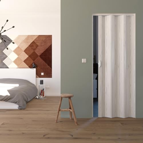 Decorspace Falttür "Maya" für den Innenbereich 83 x 214 cm aus PVC "Made in Italy" Kiefer weiß klein einfarbig von Decor Space