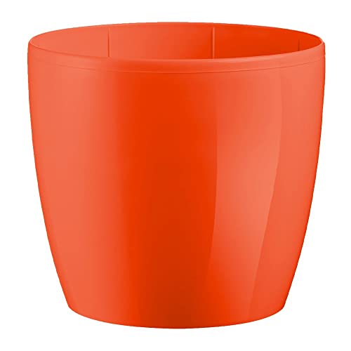 Decorspace Runde Vase "Madeira Luxy Colour" aus Kunststoff bunt für den Außen- und Gartenpflanzen (22 cm, Koralle) von Decor Space