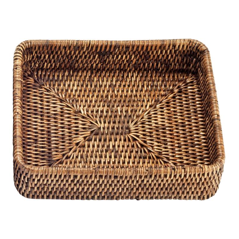 Decor Walther - Basket TAB 1 Rattan-Tablett - rattan dunkel/LxBxH 18x18x5cm von Decor Walther