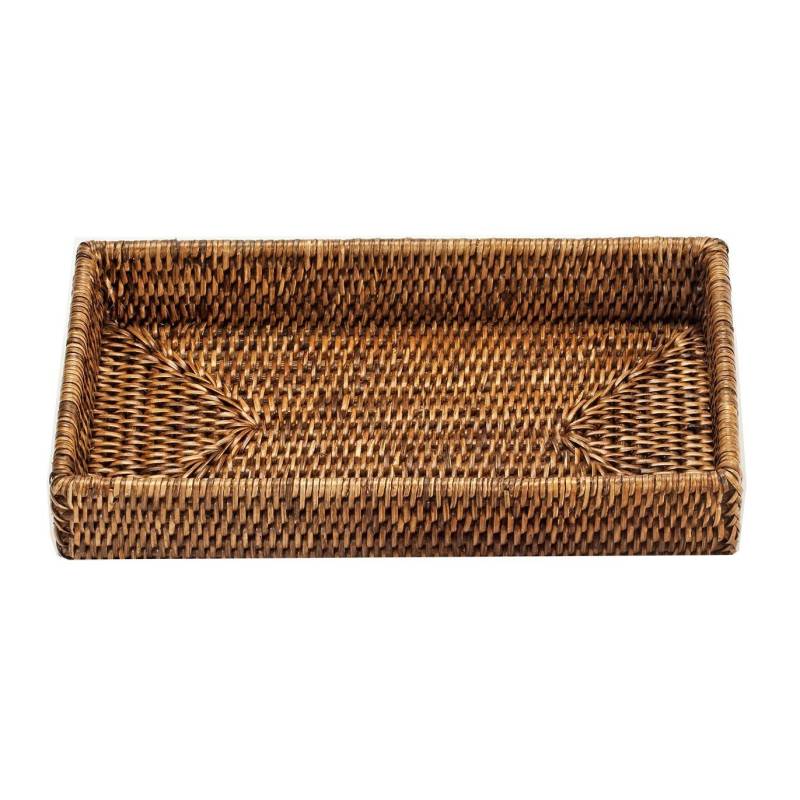 Decor Walther - Basket TAB 2 Rattan-Tablett - rattan dunkel/LxBxH 30x16x5cm von Decor Walther