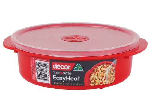 Décor Mikrowellendose runder Behälter 750 ml | BPA-frei | Mikrowellenventil | Dampfreisetzung | Spülmaschinenfest | Rot Décor Mikrowellendose runder Behälter 750 ml | BPA-frei | Mikrowellenventil | Dampfreisetzung | Spülmaschinenfest | Rot von Décor