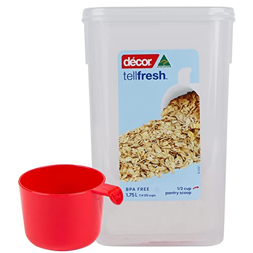 Décor Tellfresh Hochbehälter mit Vorratsschaufel | Großer luftdichter Behälter | Praktisches und stapelbares Design | 1,75 l Fassungsvermögen von Décor