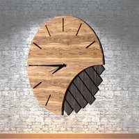 Natürliche Antike Walnuss Dekorative Wanduhr, Wand-Dekor, Hölzerne Retro-Uhr, Wanduhr von Decor11Shop