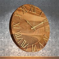 Natürliche Massive Walnussholz Wanduhr, Wanddekor, Retro Uhr Aus Holz, Wanduhr Holz von Decor11Shop