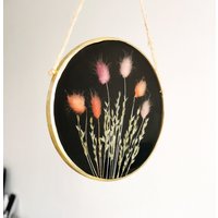 Runde Wanddeko Gepresste Blume Rahmen Herbarium Echte in Resin Kunst Wandbehang von DecorArtGoods
