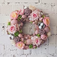 Niedlicher Original Frühling Ostern Stil Haustür Wand Handgemachter Kranz Dekoration Kunstblumen Ostereier Pastellfarben Deco Niedlicher Original Frühling Ostern Stil Haustür Wand Handgemachter Kranz Dekoration Kunstblumen Ostereier Pastellfarben Deco von DecorByDahliaDesign