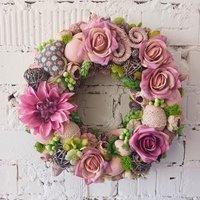 Handgemachter Osterkranz Rosa Rosen, Eier & Deko Herz Aus Stoff Handgemachter Osterkranz Rosa Rosen, Eier & Deko Herz Aus Stoff von DecorByDahliaDesign