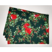 Weihnachts Platzsets, Florale Platzsets, Obst 4Er Set von DecorByJPLopes