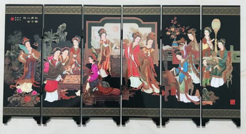 DecorCN, Paravent Chinesischer Paravent Beziehung des Mönchens und die zwölf schönen Jinling, Der Traum im roten Pavillon von DecorCN