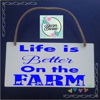 Life Is Better On The Farm Schild - Rustikale Bauernhausdekoration, Handgefertigte Wandkunst, Perfektes Bauernhausgeschenk. Bauernhof Geschenk von DecorDivine
