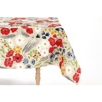 Florale Tischdecke Für Runden Eckigen Rechteckigen Tisch Tischwäsche Mit Mohnblumen Landhaus Tischspitze von DecorDora