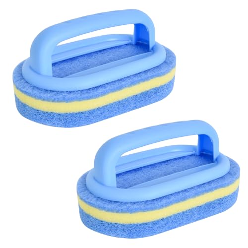 2 Reinigungsschwamm mit Griff 16.9 x 5.7 x 7.5 cm,Schwammbürste Küche,Multifunktionale Küchenschwamm,Poolbürste Pool Schwamm,Schwammbürste Magic Pool von DecorDwell