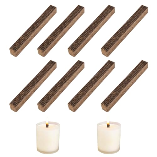 8 Stück Dauerdocht für Wachsfresser, Dauerdocht aus Holz, Kerzendocht für Kerzenfresser Schmelzlicht Tischfeuer Docht für Outdoor Kerzen zum Wachs Kerzenreste Schmelzen, 1 * 1 * 9CM von DecorDwell