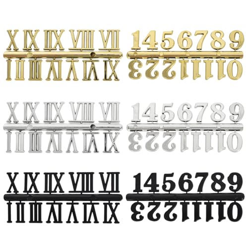 DecorDwell 6 Uhrenziffern zum Herstellen mit Arabischer und Römischer Nummer,DIY Digital Uhren Nummern für Design Ersatz Reparatur Uhren Zubehör,Uhrenziffer Kit mit Arabischer und Römischer Nummer von DecorDwell