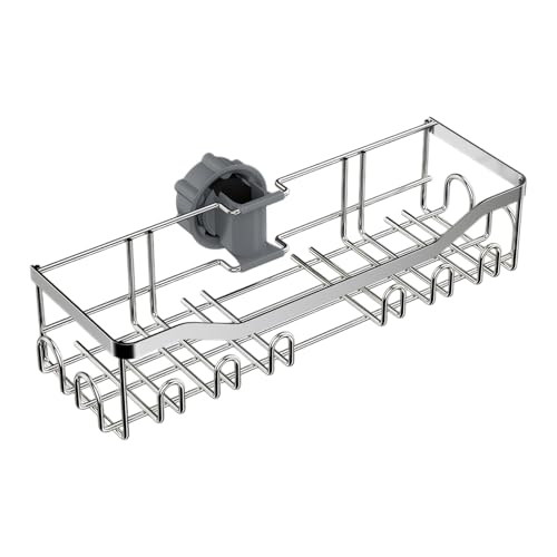 DecorDwell Duschablage Ohne Bohren, Duschstangen Aufbewahrungsregal Edelstahl für 18 mm-25 mm Duschstange, Badezimmer Organizer Shampoo Halterung, Rostfreies Duschablage Zum Hängen, Dusche Duschkorb von DecorDwell
