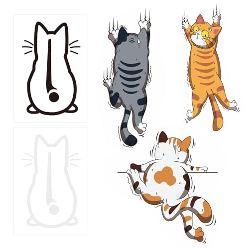 Lustige Kletternde Katzen Autoaufkleber - Wasserdichte Cartoon Tier Katze Sticker für Auto, Scheibenwischer- Süße Niedliche PVC Katzen Aufkleber Lustige Kletternde Katzen Autoaufkleber - Wasserdichte Cartoon Tier Katze Sticker für Auto, Scheibenwischer- Süße Niedliche PVC Katzen Aufkleber von DecorDwell