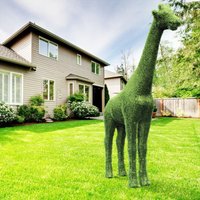 Outdoor Tier Giraffe Topiary Grüne Figuren 177 "Landschaftsbau Skulptur Mit Kunstgras Bedeckt, Ideal Für Haus, Gärten Oder Geschäft von DecorFactoryStudio