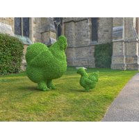 Outdoor-Tier Hühner Topiary Grüne Figuren Bedeckt Mit Kunstrasen Landschaftsbau Skulptur Ideal Für Haus, Gärten, Parks Oder Geschäft von DecorFactoryStudio