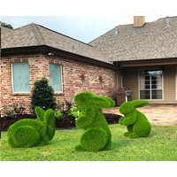 Outdoor-Tier Kleine Kaninchen Topiary Grüne Figuren Bedeckt in Kunstrasen Landschaftsskulptur Ideal Für Haus, Gärten Oder Geschäft von DecorFactoryStudio