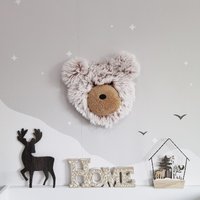 Bärenkopf Wandhalterung - Kinderzimmer Dekoration Tier Trophäe von DecorLina