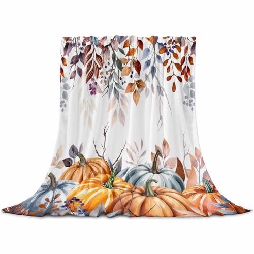 DecorLovee Herbstdecke, orange-blau, 101,6 x 127 cm, wendbar, für Couch, Bett, Camping, Ahornblatt-Kürbisse, leicht, weich, für Mädchen, warme flauschige Decken für den Winter DecorLovee Herbstdecke, orange-blau, 101,6 x 127 cm, wendbar, für Couch, Bett, Camping, Ahornblatt-Kürbisse, leicht, weich, für Mädchen, warme flauschige Decken für den Winter von DecorLovee