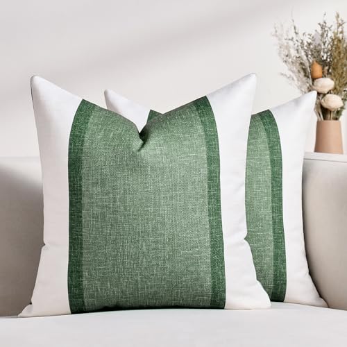 Kissenbezüge Grün 2er Set Streifen Kissenbezüge Baumwolle Leinen Kissenhülle Sofakissen Dekorative Kissenbezug Modern Dekokissen Quadrat Zierkissenbezüge für Sofa Büro Couch Schlafzimmer Wohnzimmer Kissenbezüge Grün 2er Set Streifen Kissenbezüge Baumwolle Leinen Kissenhülle Sofakissen Dekorative Kissenbezug Modern Dekokissen Quadrat Zierkissenbezüge für Sofa Büro Couch Schlafzimmer Wohnzimmer von DecorMommt
