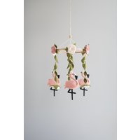 Baby Mobile Flamingo, Rosa Babybett Kinderzimmer, Schwangerschaft Geschenk von DecorOfFelt