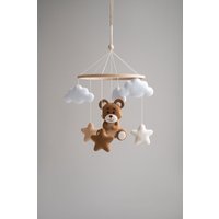 Baby Mobile Neutral, Mobile Bär, Werdende Mama Geschenk, Teddybär von DecorOfFelt