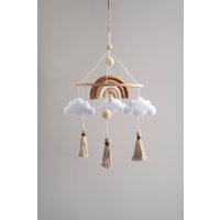 Regenbogen Baby Mobile Kinderzimmer, Boho Kinderzimmer Deko, Krippe Mobile Neutral, Shower Geschenk von DecorOfFelt