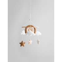 Wolken Und Regenbogen Baby Mobile, Neutrales Kinderzimmer Dekor, Geschenk Für Neues von DecorOfFelt