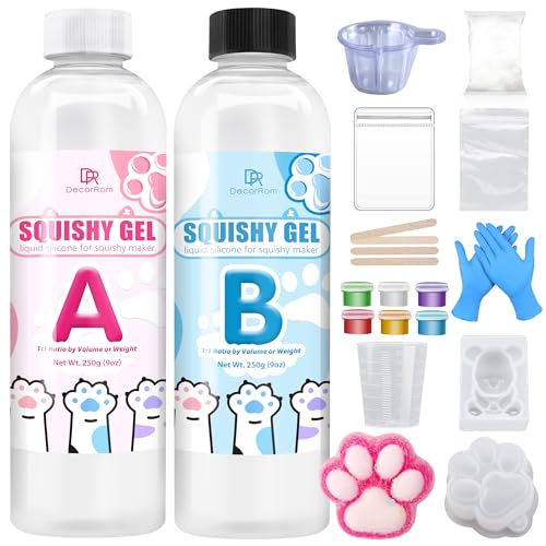 DecorRom Taba Squishy Set - 500g Flüssigsilikon Squishy Maker für superweiche Katzenpfoten, DIY Bastelset zur Stressbewältigung, ideal für Katzenliebhaber und Hamster-Fans, Kreative DecorRom Taba Squishy Set - 500g Flüssigsilikon Squishy Maker für superweiche Katzenpfoten, DIY Bastelset zur Stressbewältigung, ideal für Katzenliebhaber und Hamster-Fans, Kreative von DecorRom