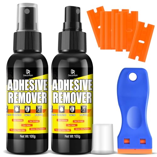 Klebstoffentferner Set 200ml - Etikettenentferner & Kleberlöser mit Schaber, Sicher für Lack & Glas, Entfernt Kleberreste, Etiketten, Aufkleber & Klebebandrückstände – Oberflächensicherer Kleberspray Klebstoffentferner Set 200ml - Etikettenentferner & Kleberlöser mit Schaber, Sicher für Lack & Glas, Entfernt Kleberreste, Etiketten, Aufkleber & Klebebandrückstände – Oberflächensicherer Kleberspray von DecorRom