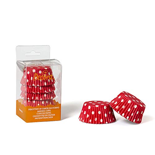 Backförmchen aus Papier Ofen Bunte Dots 75 Stück Decora rot von Decora