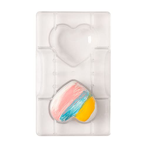 DECORA, 0050074 Herzförmige Schokoladenform aus Polycarbonat, 2 Kavitäten 75 x 25 mm, Ideal für glänzende und knusprige Schokolade, mit patentiertem ergonomischem Griff, Made in Italy. DECORA, 0050074 Herzförmige Schokoladenform aus Polycarbonat, 2 Kavitäten 75 x 25 mm, Ideal für glänzende und knusprige Schokolade, mit patentiertem ergonomischem Griff, Made in Italy. von Decora