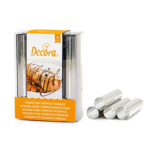DECORA, 0060210 Standard-Cannoli-Form Ø 2 x 12 cm, Aus robustem und verschleißfestem Stahl, professionelles Design, 8 Stück. von Decora