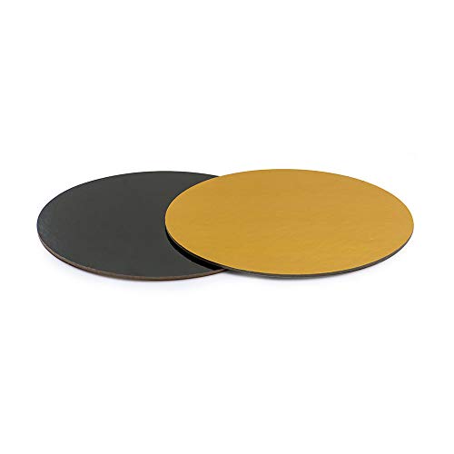 DECORA, 0932552 Tortenunterlage aus Karton, mit Kunststoff überzogen, 3 mm dick, Ideal zum Präsentieren und Servieren von Desserts, Gold und Schwarz, Durchmesser 32 cm. DECORA, 0932552 Tortenunterlage aus Karton, mit Kunststoff überzogen, 3 mm dick, Ideal zum Präsentieren und Servieren von Desserts, Gold und Schwarz, Durchmesser 32 cm. von Decora