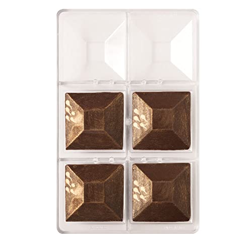 Decora 0050097 Chocolate Mould Flat Square Diameter 75 x 15 H mm 6 Cavities von Decora