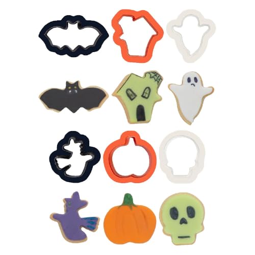 Decora 0255090 AUSSTECHER MINI AUS KUNSTSTOFF HALLOWEEN 6-TLG. 3/5 X H 2,2 CM, arancio von Decora