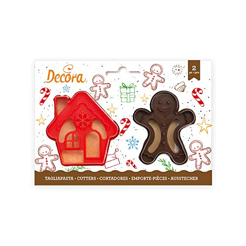 DECORA 0255094 AUSSTECHER AUS KUNSTSTOFF GINGERBREAD MAN & HOUSE 2-TLG. von Decora