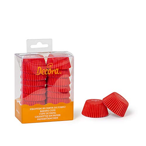 DECORA 0339636 Pakete 200 PAPIERFÖRMCHEN ROT 32 X 22 MM von Decora