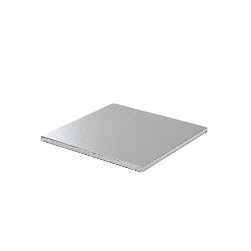 Decora 0931612 QUADRATISCHE TORTENPLATTE Silber cm 25X1,2 H von Decora