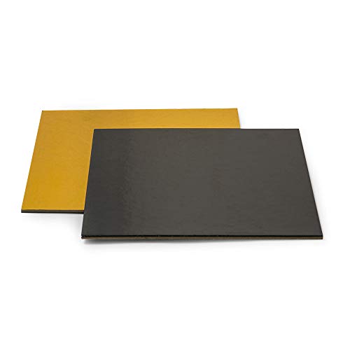 DECORA Cake Dish Gold/Black 36X36 cm Kuchenform, goldfarben/schwarz, 36 x 36 cm, Carta von Decora
