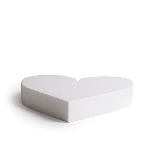 Decora, 0173911 Herzförmiger Styropor-Dummy einzeln verpackt, Ideal als Unterlage für gestapelte Kuchen, Gerade Kanten, 40 X H 5 cm. von Decora