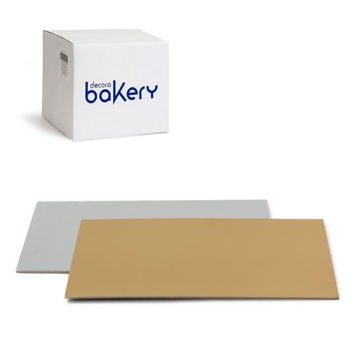 Decora, 5933021 Packung mit 100 Tortentellern, 30 x 20 x 1 cm, Farbe Gold und Silber, aus Karton, mit wasserdichter Folie beschichtet, ideal zum Präsentieren und Servieren von Süßigkeiten von Decora