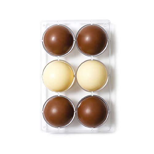 DECORA Chocolate Mould Hemisphere Ø 75 275X150X22MM Schokoladenform Halbkugel, Polykarbonat, durchsichtig, 20 x 12 x 2.3 cm von Decora