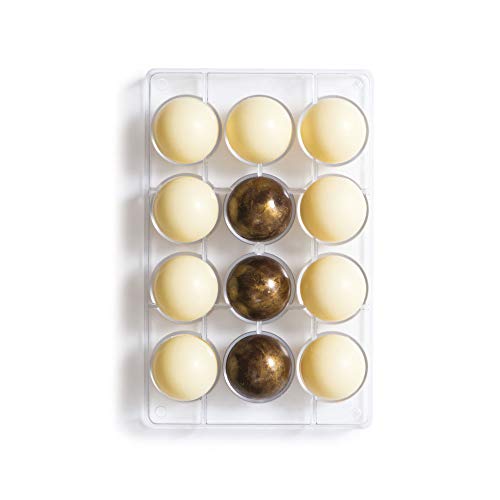 DECORA Chocolate Mould Hemisphere Ø 50-275X15X22MM Schokoladenform Halbkugel, Polykarbonat, durchsichtig, 27.5 x 17.7 x 2.4 cm von Decora